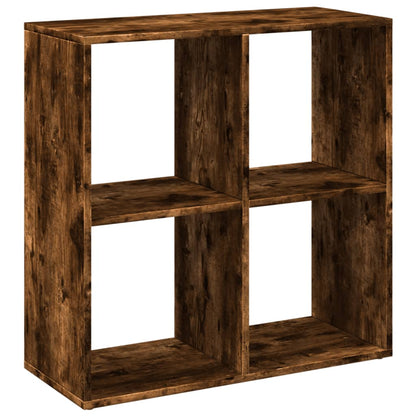Room Divider Bookcase Smoked Oak 69,5x29x69,5 cm Engineered Wood