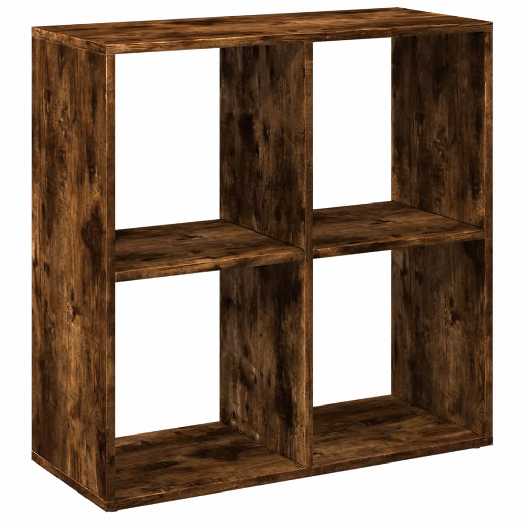 Room Divider Bookcase Smoked Oak 69,5x29x69,5 cm Engineered Wood