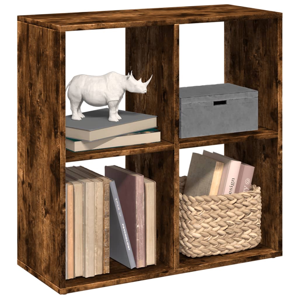 Room Divider Bookcase Smoked Oak 69,5x29x69,5 cm Engineered Wood