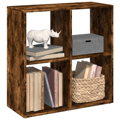 Room Divider Bookcase Smoked Oak 69,5x29x69,5 cm Engineered Wood