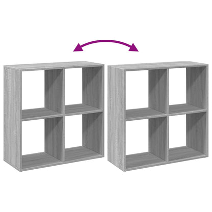 Room Divider Bookcase Grey Sonoma 69,5x29x69,5 cm Engineered Wood