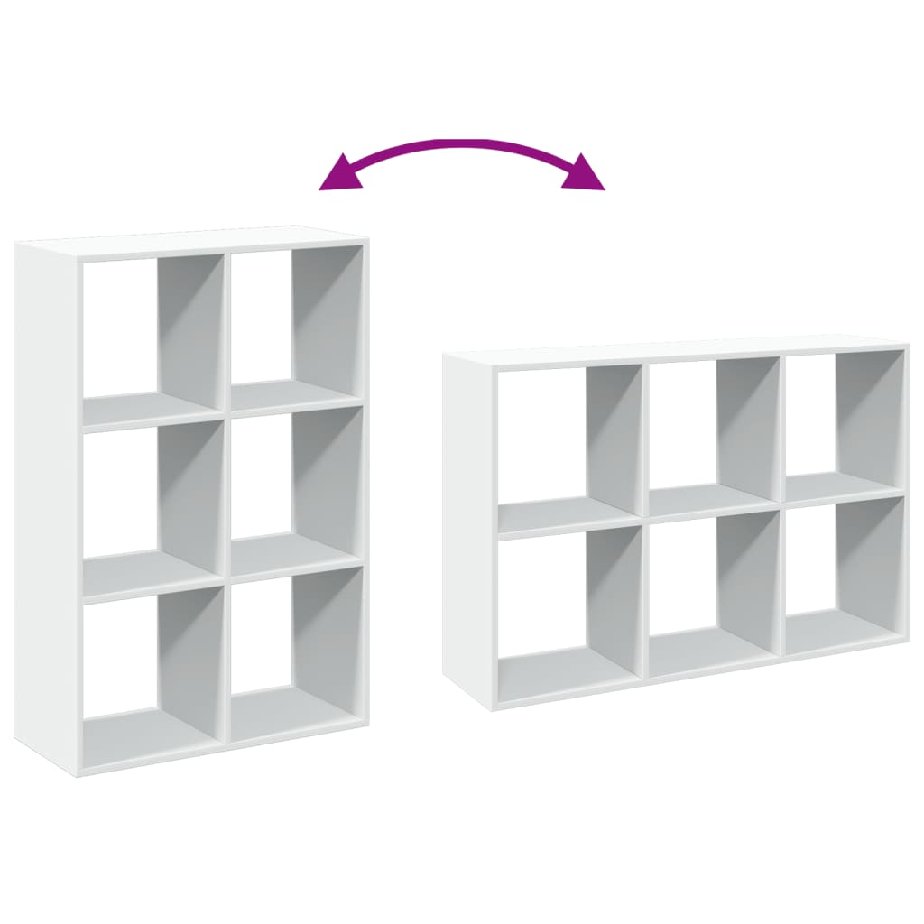 Room Divider Bookcase White 69,5x29x103,5 cm Engineered Wood
