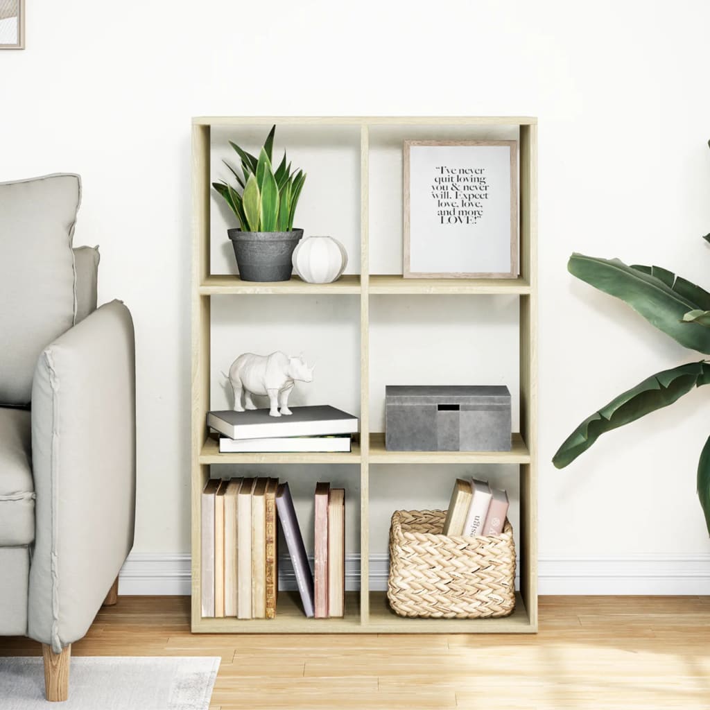 Room Divider Bookcase Sonoma Oak 69,5x29x103,5 cm Engineered Wood