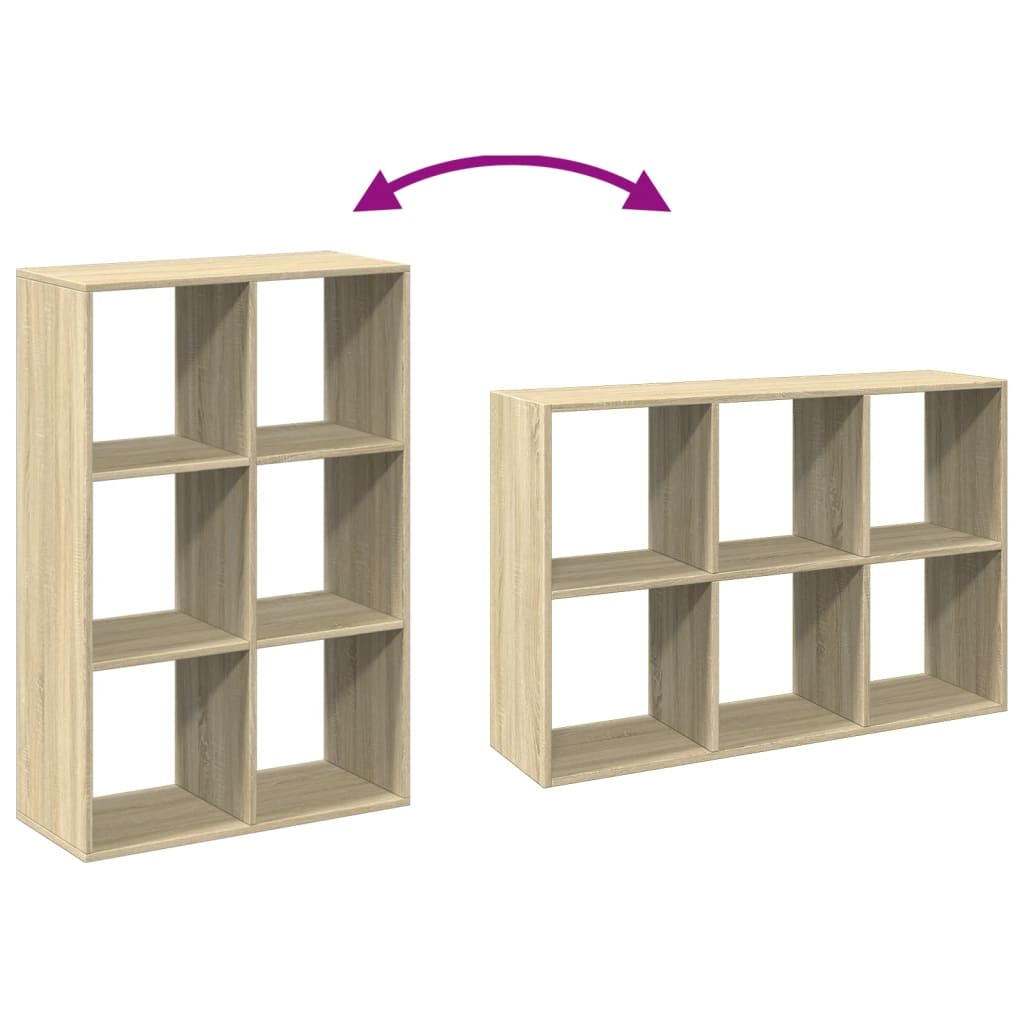 Room Divider Bookcase Sonoma Oak 69,5x29x103,5 cm Engineered Wood