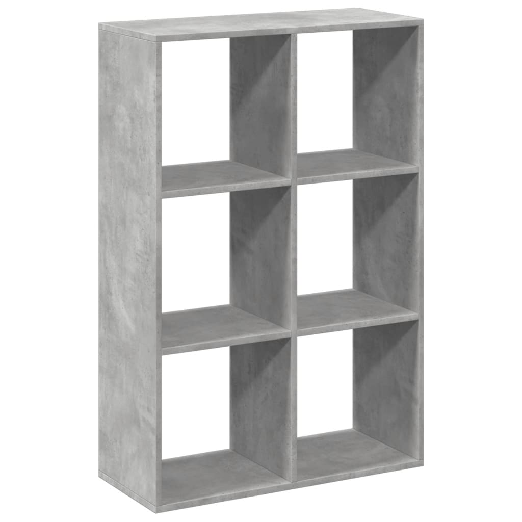 Room Divider Bookcase Concrete Grey 69,5x29x103,5 cm Engineered Wood