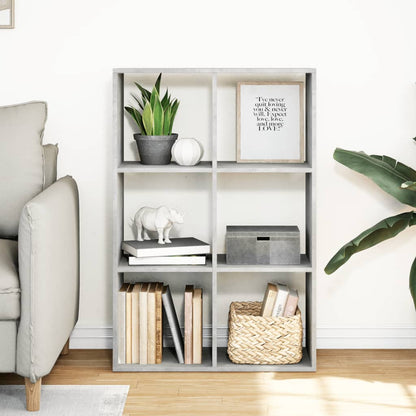 Room Divider Bookcase Concrete Grey 69,5x29x103,5 cm Engineered Wood