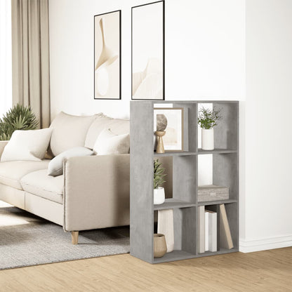 Room Divider Bookcase Concrete Grey 69,5x29x103,5 cm Engineered Wood