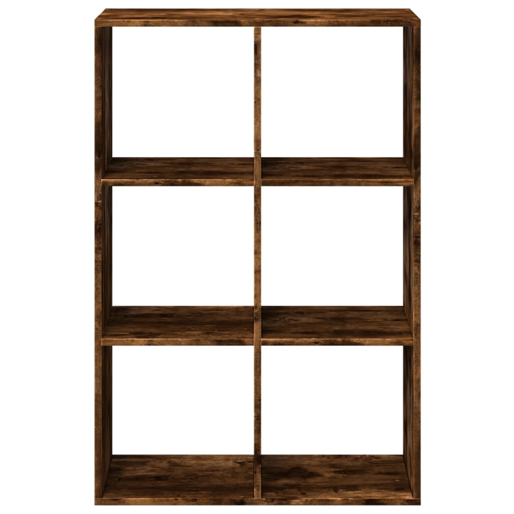 Room Divider Bookcase Smoked Oak 69,5x29x103,5 cm Engineered Wood