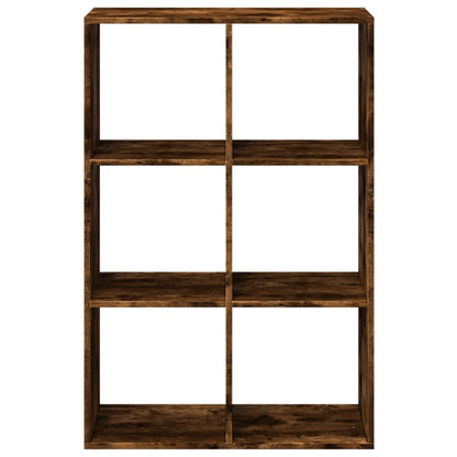 Room Divider Bookcase Smoked Oak 69,5x29x103,5 cm Engineered Wood