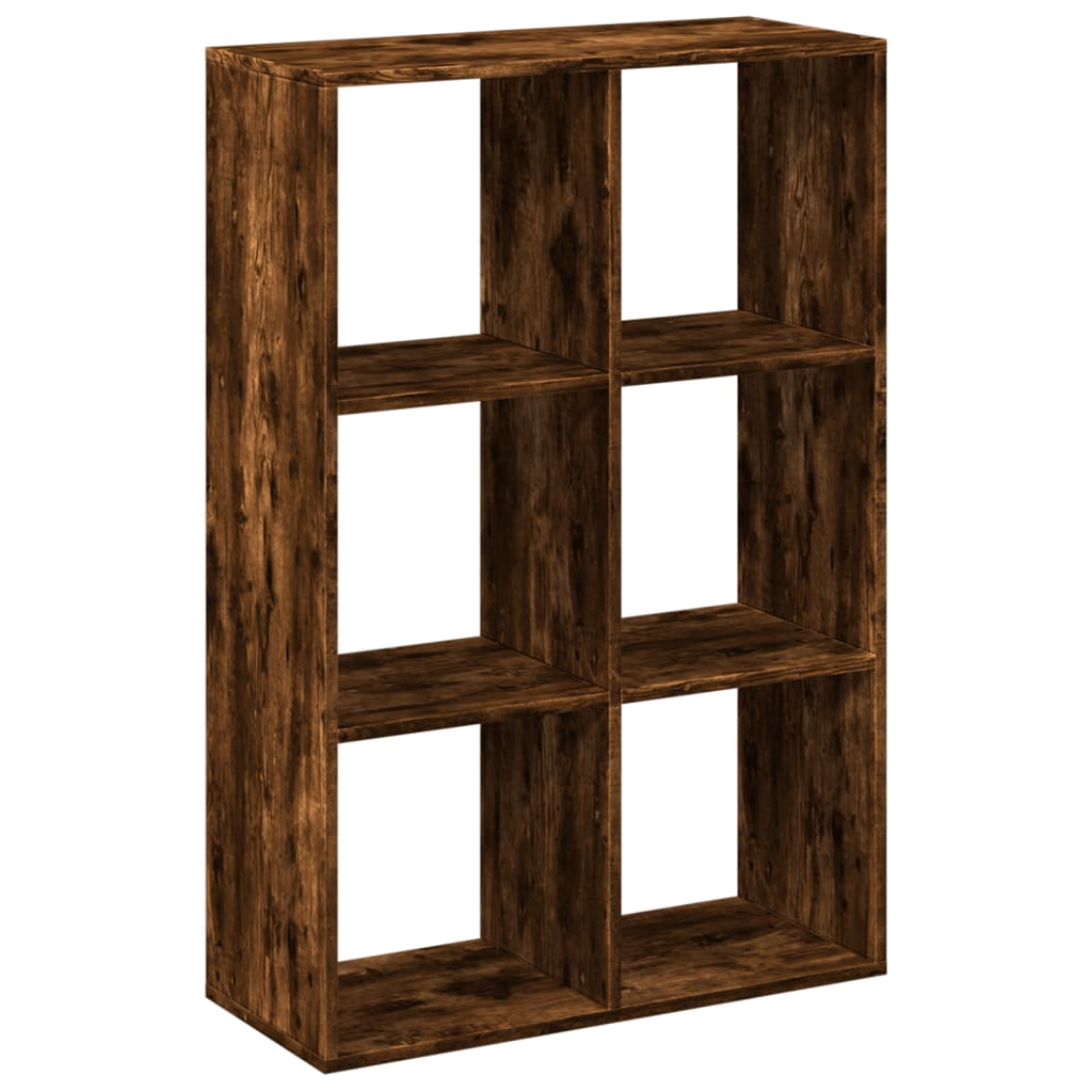 Room Divider Bookcase Smoked Oak 69,5x29x103,5 cm Engineered Wood