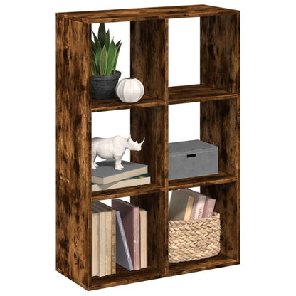 Room Divider Bookcase Smoked Oak 69,5x29x103,5 cm Engineered Wood