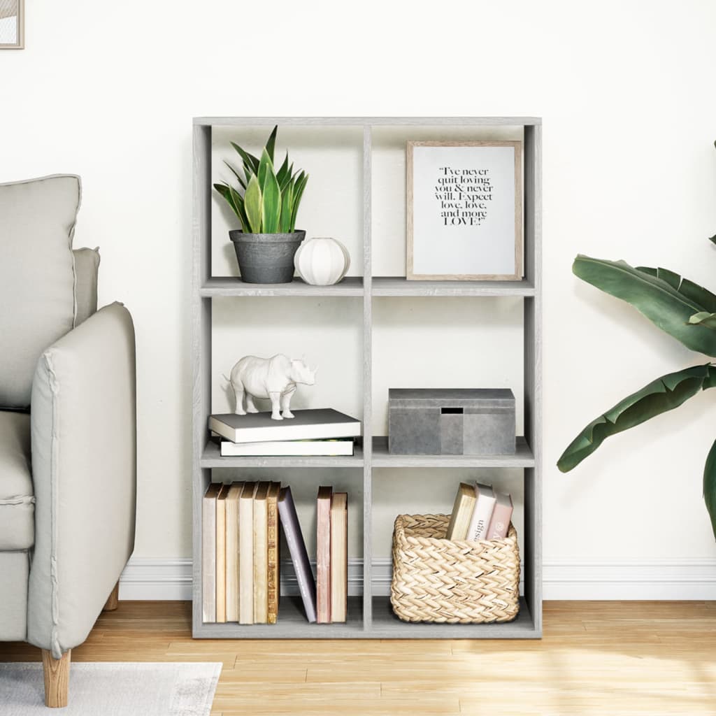 Room Divider Bookcase Grey Sonoma 69,5x29x103,5 cm Engineered Wood