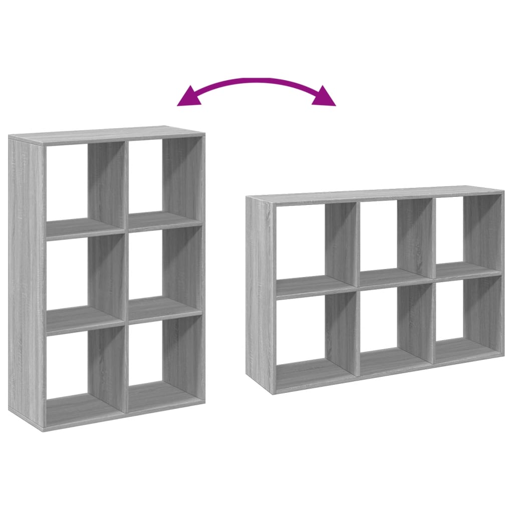 Room Divider Bookcase Grey Sonoma 69,5x29x103,5 cm Engineered Wood