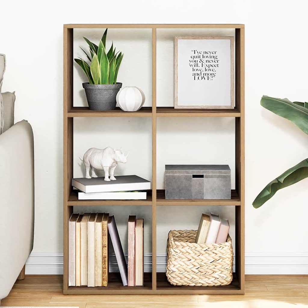 Room Divider Bookcase Artisan Oak 69.5x29x103.5 cm Engineered Wood