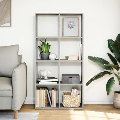 Room Divider Bookcase Concrete Grey 69,5x29x137,5 cm Engineered Wood