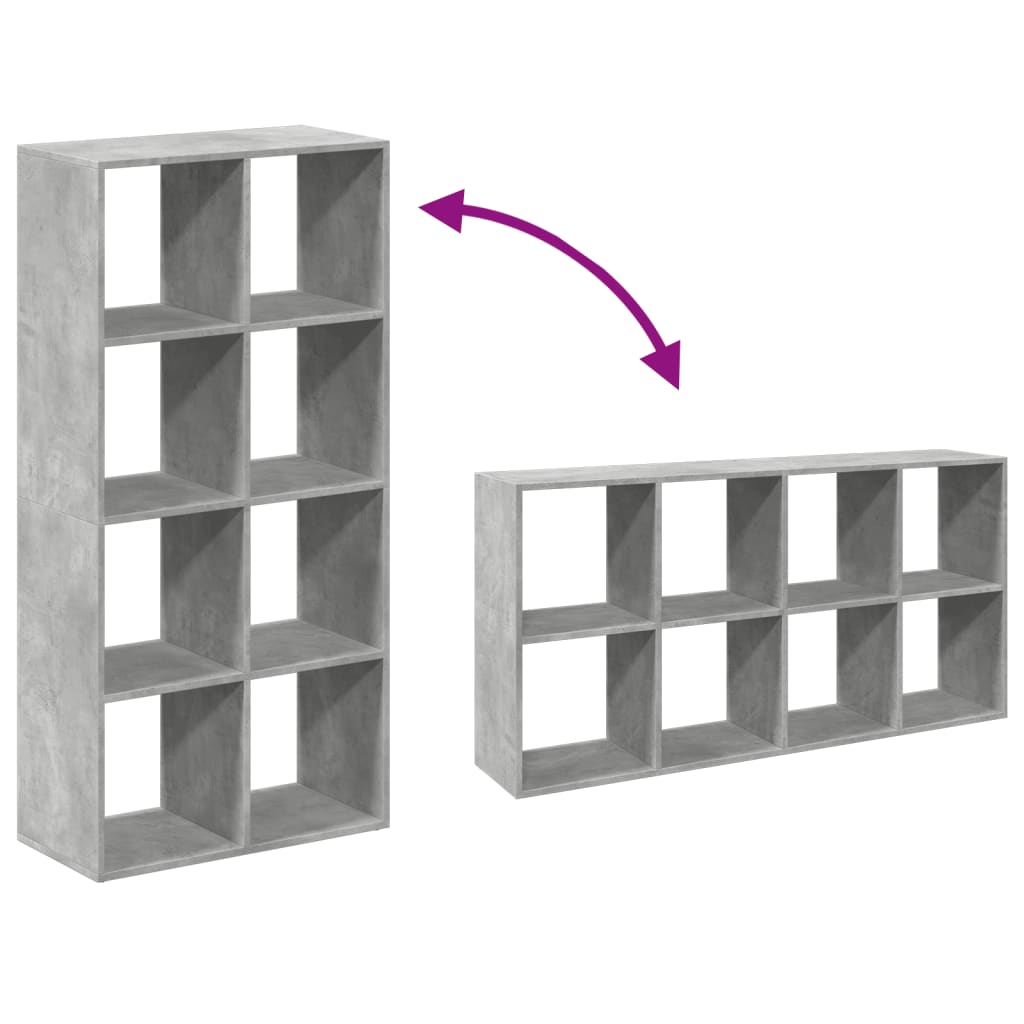Room Divider Bookcase Concrete Grey 69,5x29x137,5 cm Engineered Wood