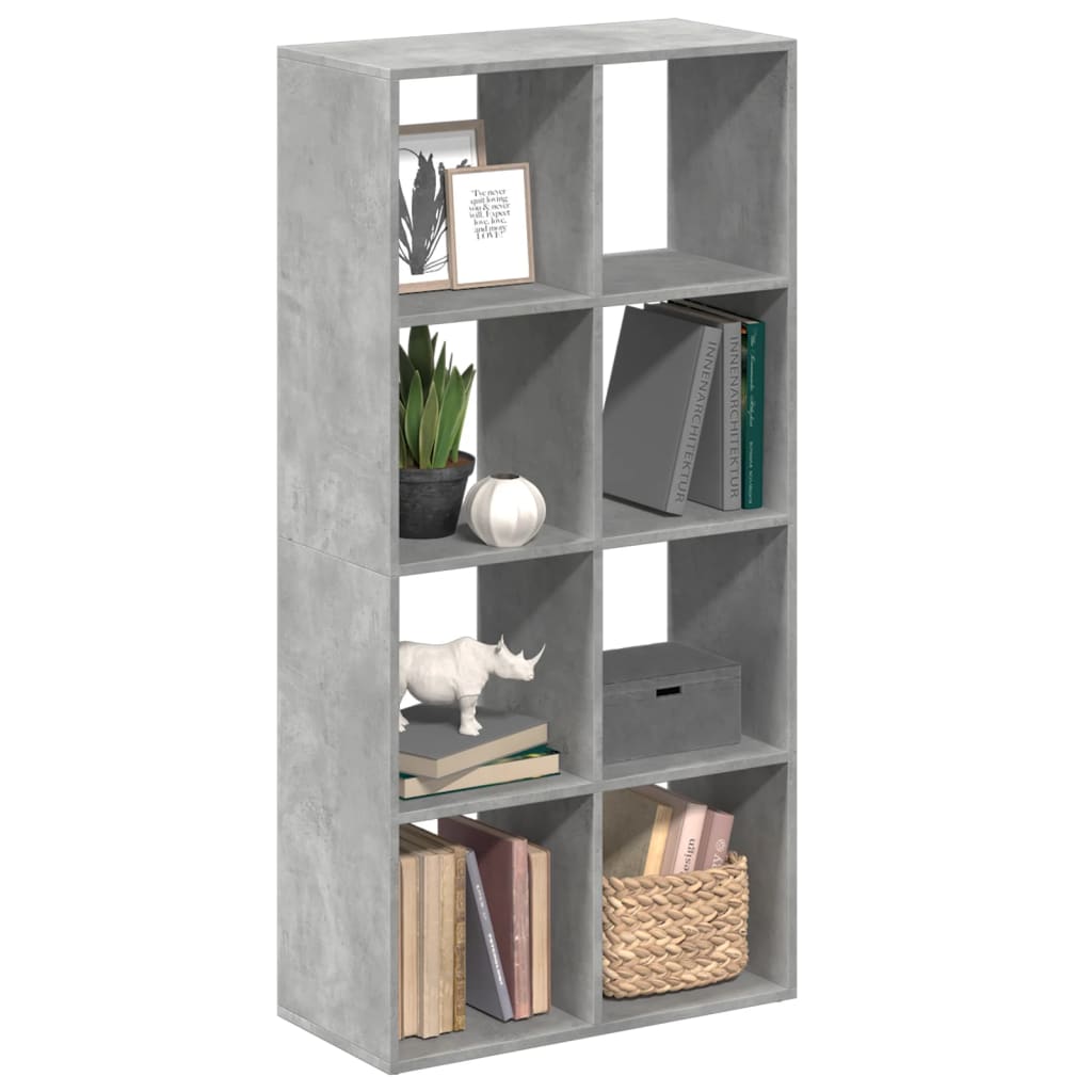 Room Divider Bookcase Concrete Grey 69,5x29x137,5 cm Engineered Wood