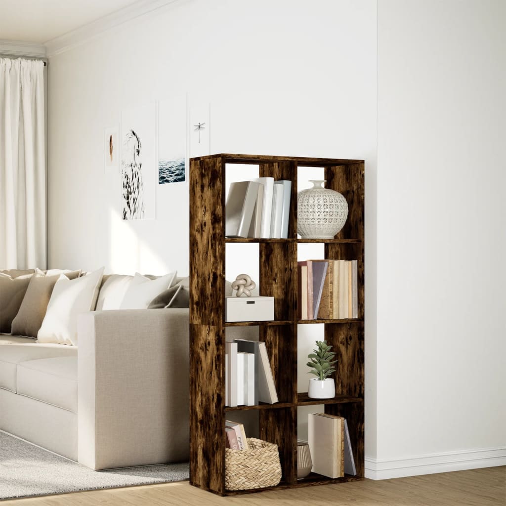 Room Divider Bookcase Smoked Oak 69,5x29x137,5 cm Engineered Wood