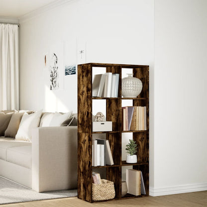 Room Divider Bookcase Smoked Oak 69,5x29x137,5 cm Engineered Wood