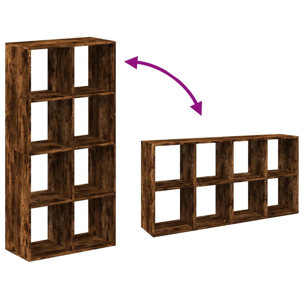 Room Divider Bookcase Smoked Oak 69,5x29x137,5 cm Engineered Wood