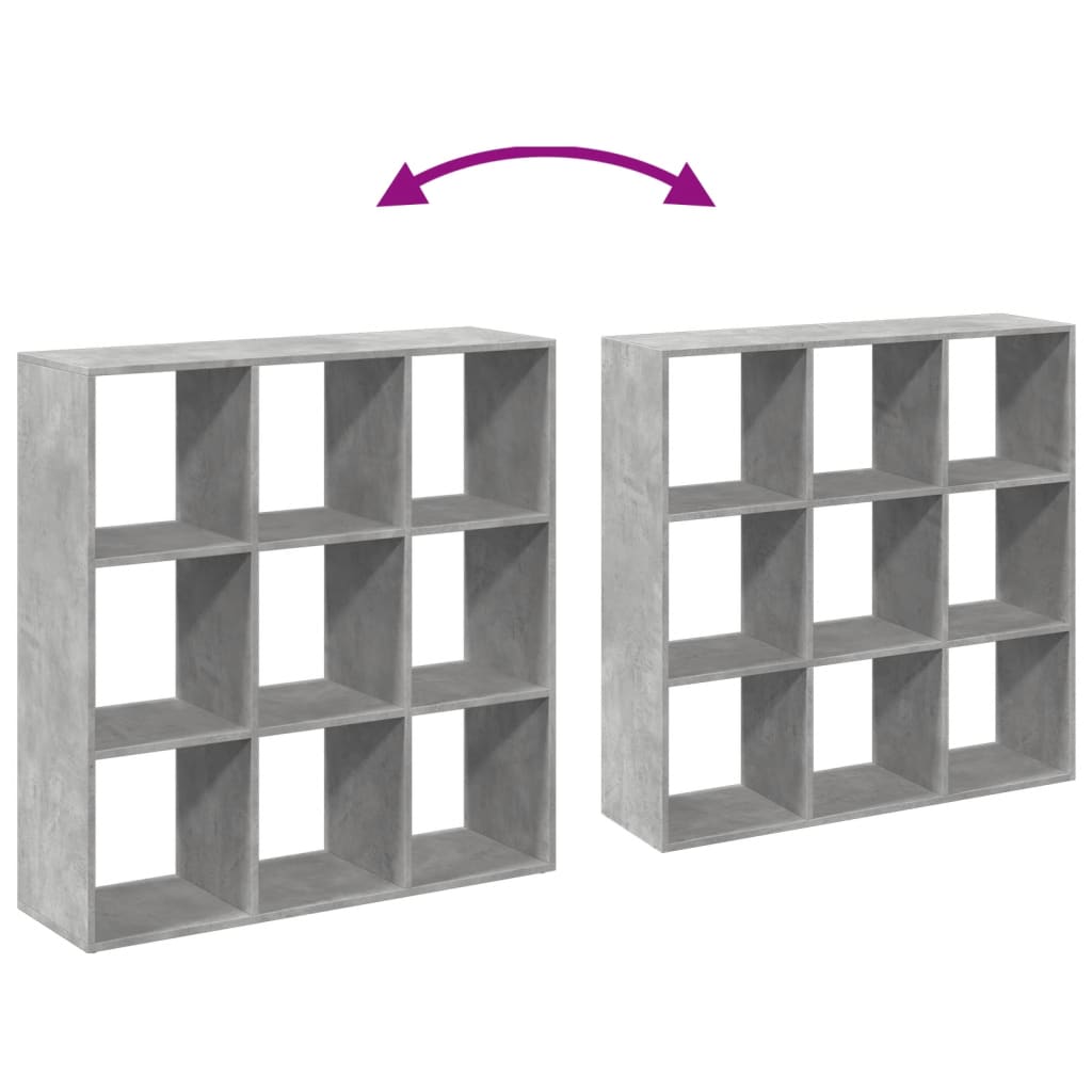 Room Divider Bookcase Concrete Grey 102x29x103.5 cm Engineered Wood