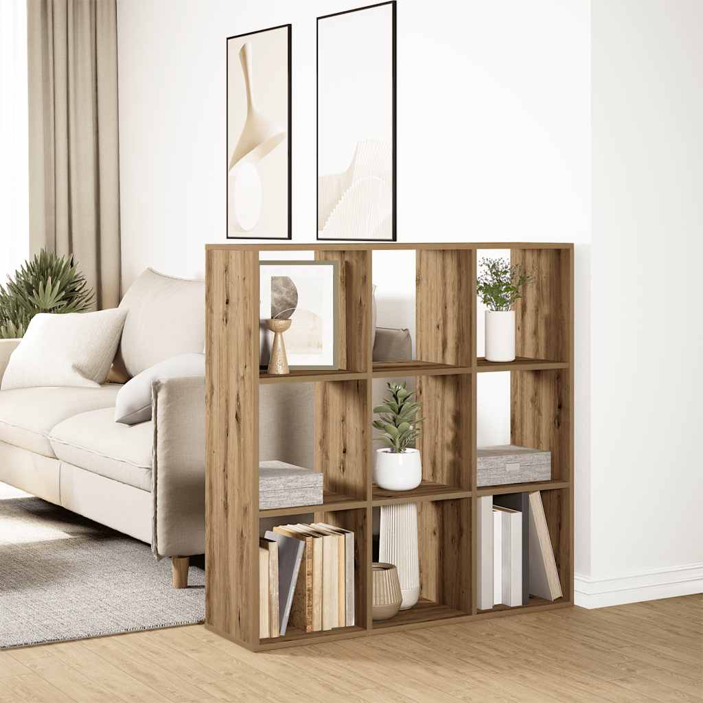 Room Divider Bookcase Artisan Oak 102x29x103.5 cm Engineered Wood