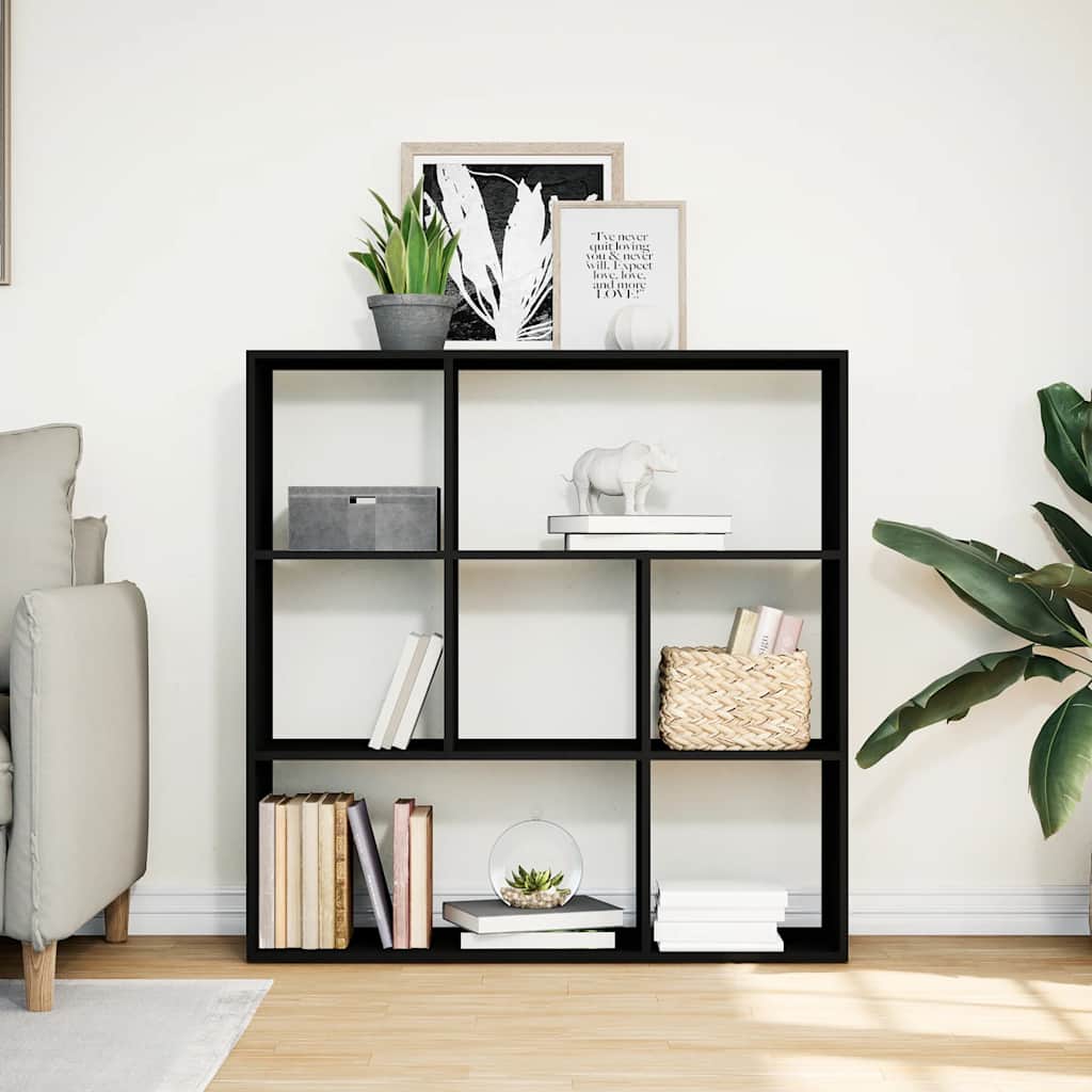 Room Divider Bookcase Black 102x29x103,5 cm Engineered Wood