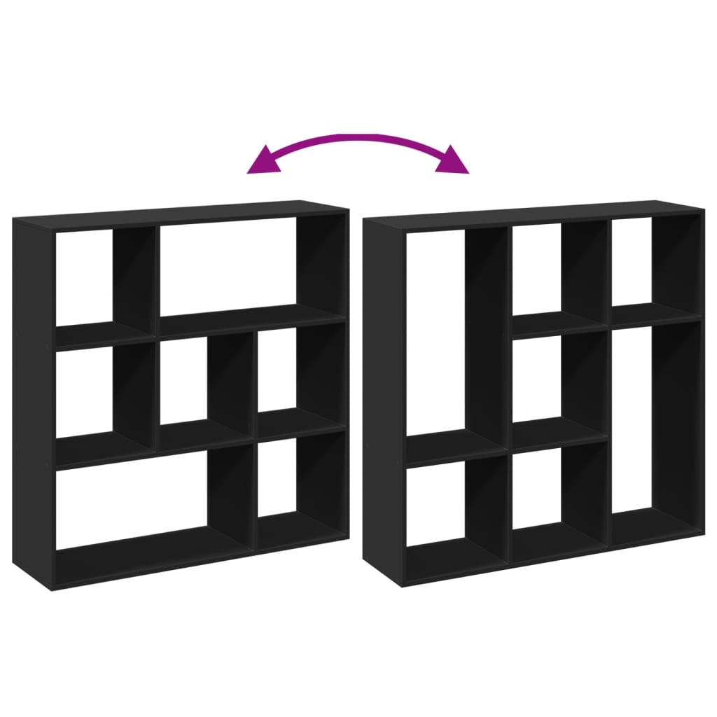 Room Divider Bookcase Black 102x29x103,5 cm Engineered Wood
