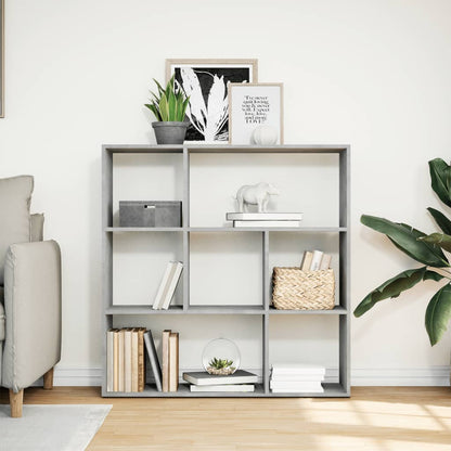 Room Divider Bookcase Concrete Grey 102x29x103,5 cm Engineered Wood