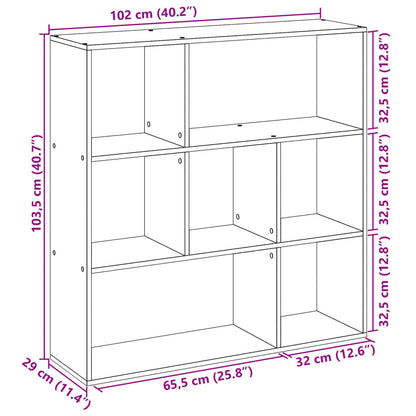 Room Divider Bookcase Grey Sonoma 102x29x103,5 cm Engineered Wood
