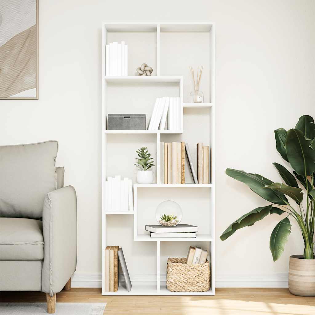 Room Divider Bookcase White 67x25x161,5 cm Engineered Wood