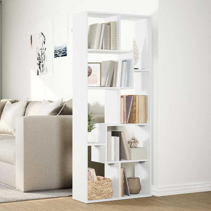Room Divider Bookcase White 67x25x161,5 cm Engineered Wood