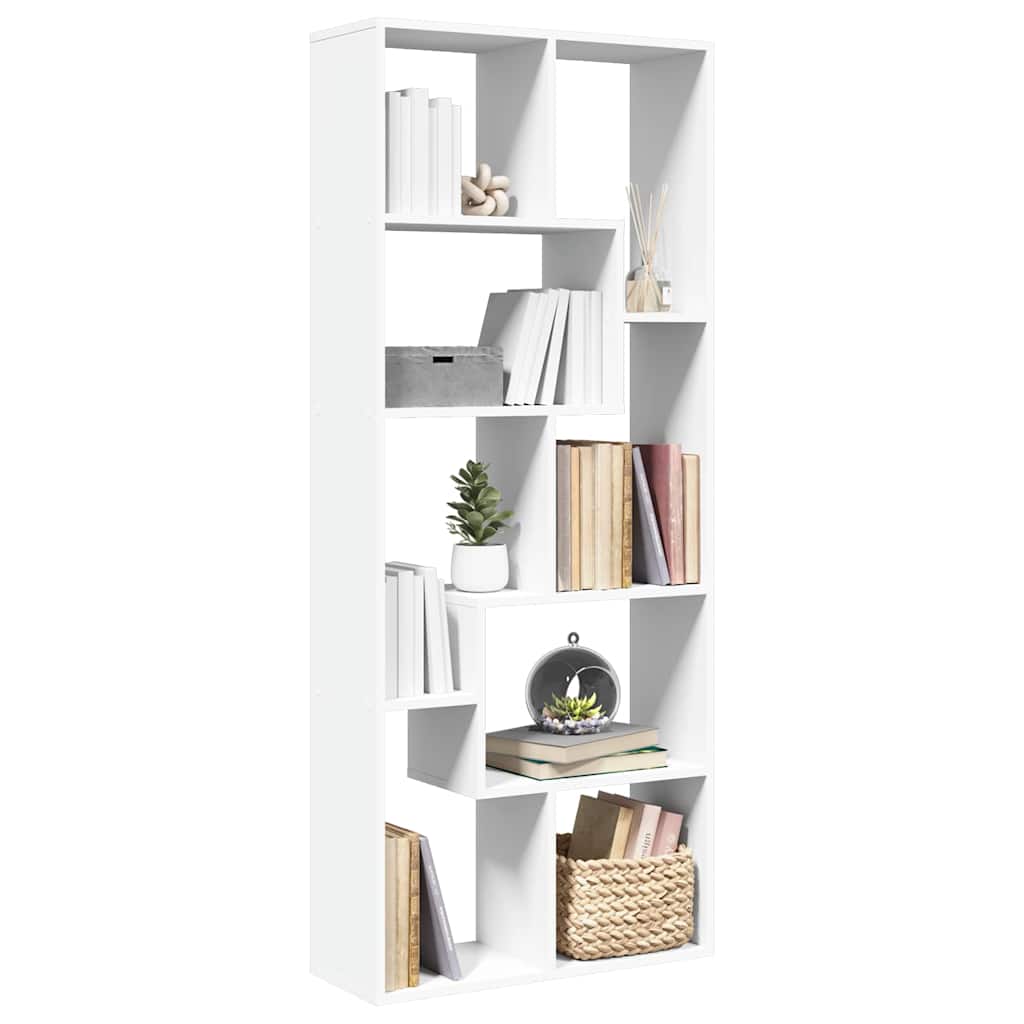 Room Divider Bookcase White 67x25x161,5 cm Engineered Wood