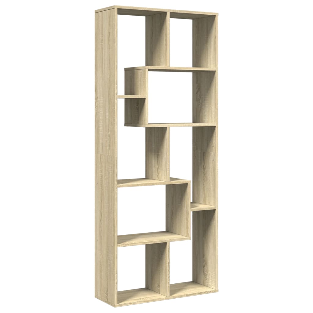 Room Divider Bookcase Sonoma Oak 67x25x161,5 cm Engineered Wood