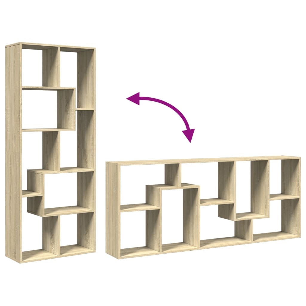 Room Divider Bookcase Sonoma Oak 67x25x161,5 cm Engineered Wood