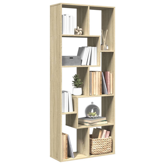 Room Divider Bookcase Sonoma Oak 67x25x161,5 cm Engineered Wood