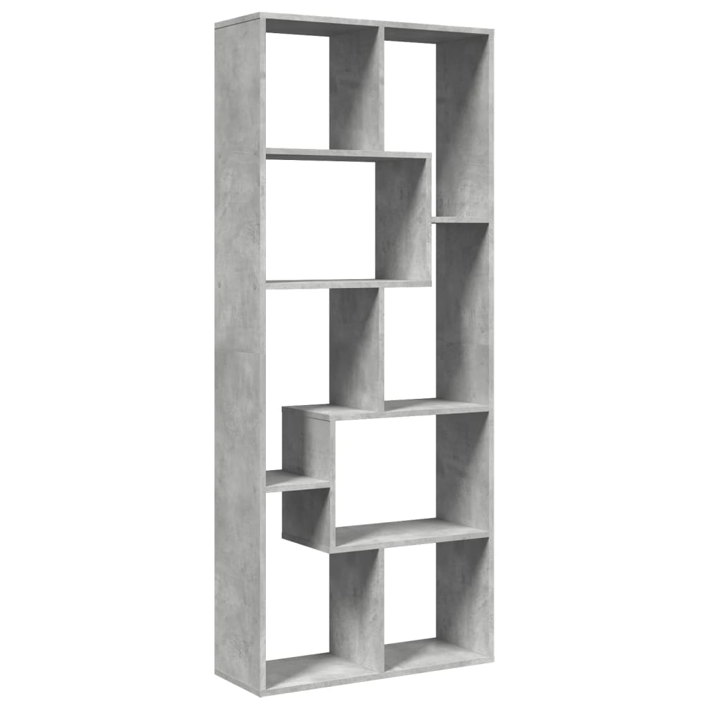 Room Divider Bookcase Concrete Grey 67x25x161.5 cm