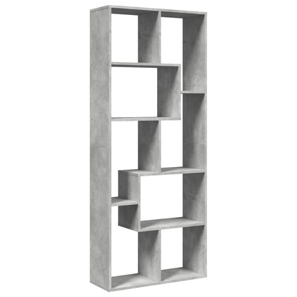 Room Divider Bookcase Concrete Grey 67x25x161.5 cm