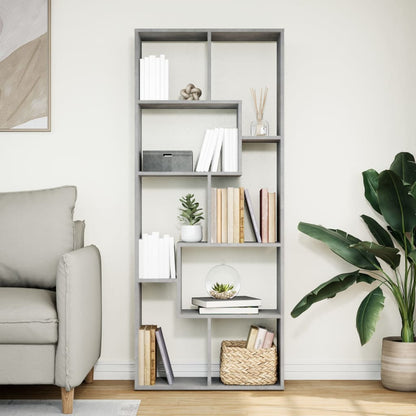 Room Divider Bookcase Concrete Grey 67x25x161.5 cm