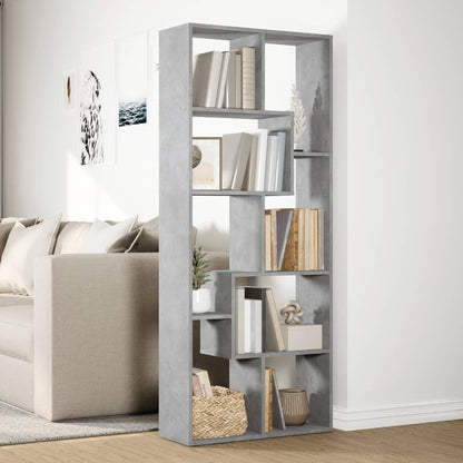 Room Divider Bookcase Concrete Grey 67x25x161.5 cm