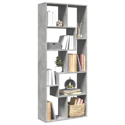 Room Divider Bookcase Concrete Grey 67x25x161.5 cm