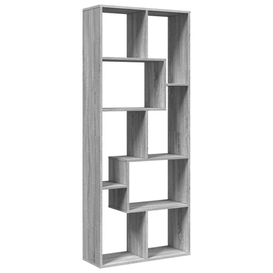 Room Divider Bookcase Grey Sonoma 67x25x161,5 cm Engineered Wood