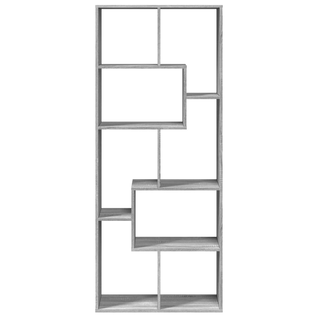 Room Divider Bookcase Grey Sonoma 67x25x161,5 cm Engineered Wood