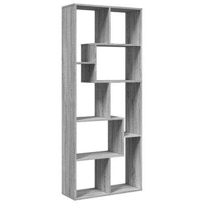 Room Divider Bookcase Grey Sonoma 67x25x161,5 cm Engineered Wood