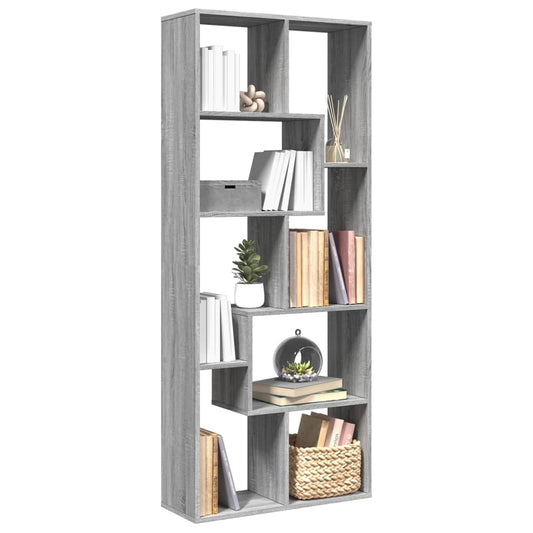 Room Divider Bookcase Grey Sonoma 67x25x161,5 cm Engineered Wood