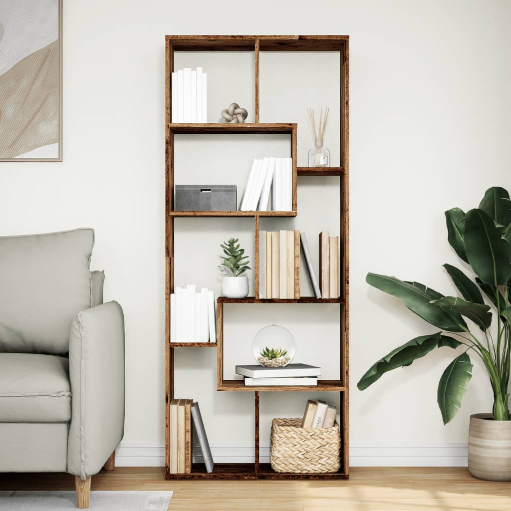 Room Divider Bookcase Old Wood 67x25x161,5 cm Engineered Wood