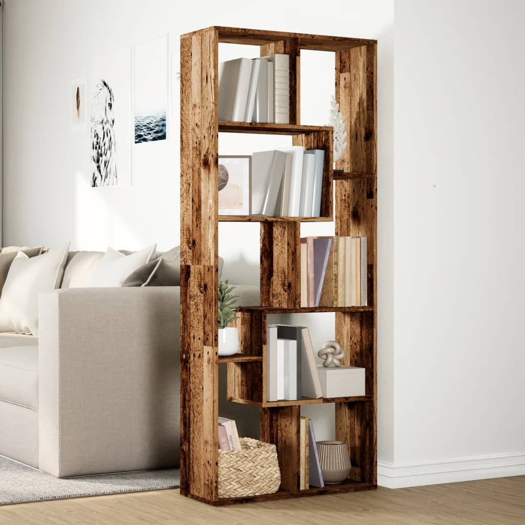 Room Divider Bookcase Old Wood 67x25x161,5 cm Engineered Wood