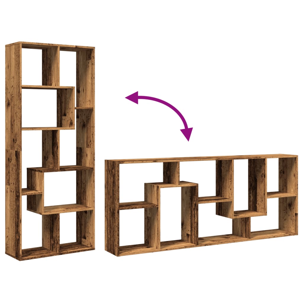 Room Divider Bookcase Old Wood 67x25x161,5 cm Engineered Wood