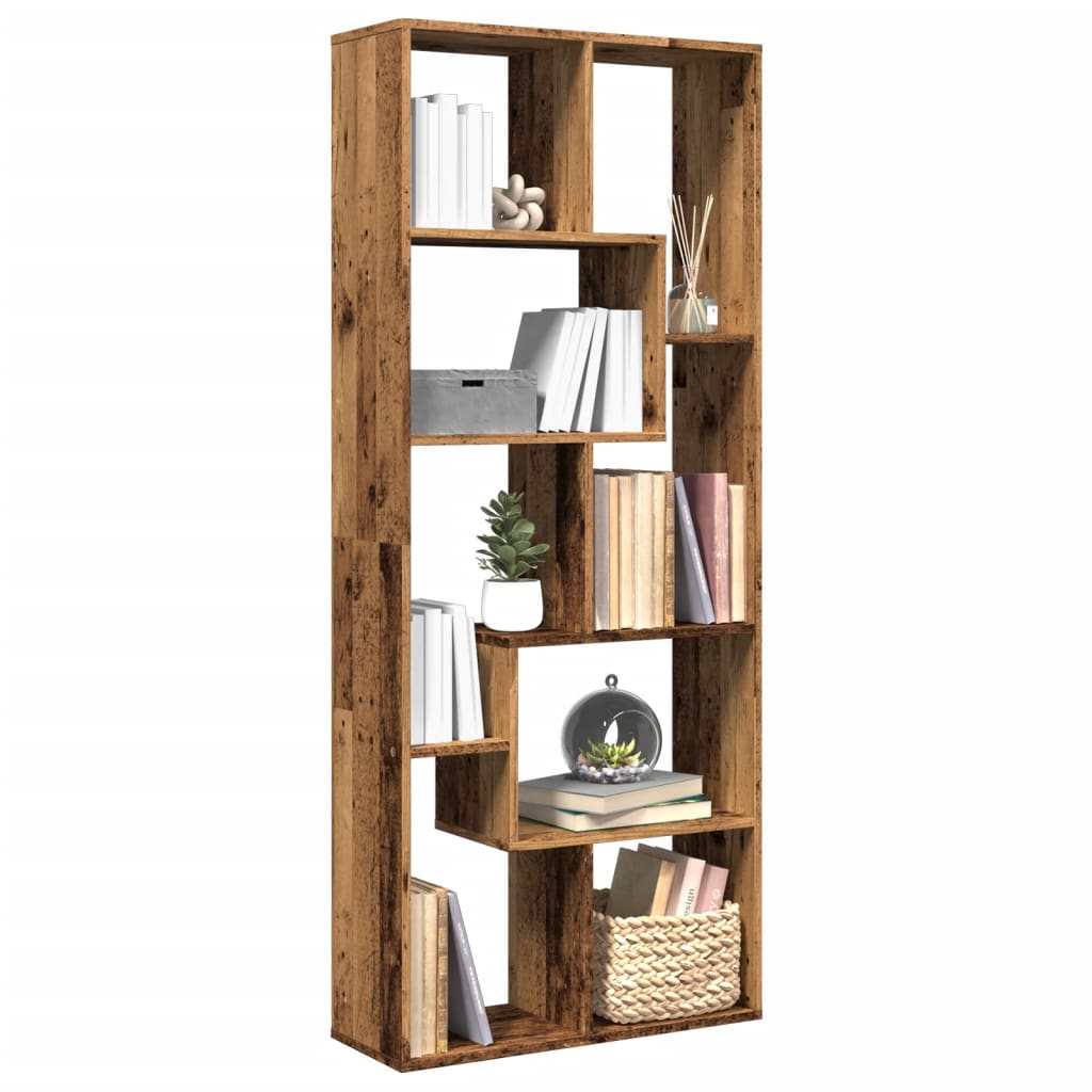 Room Divider Bookcase Old Wood 67x25x161,5 cm Engineered Wood
