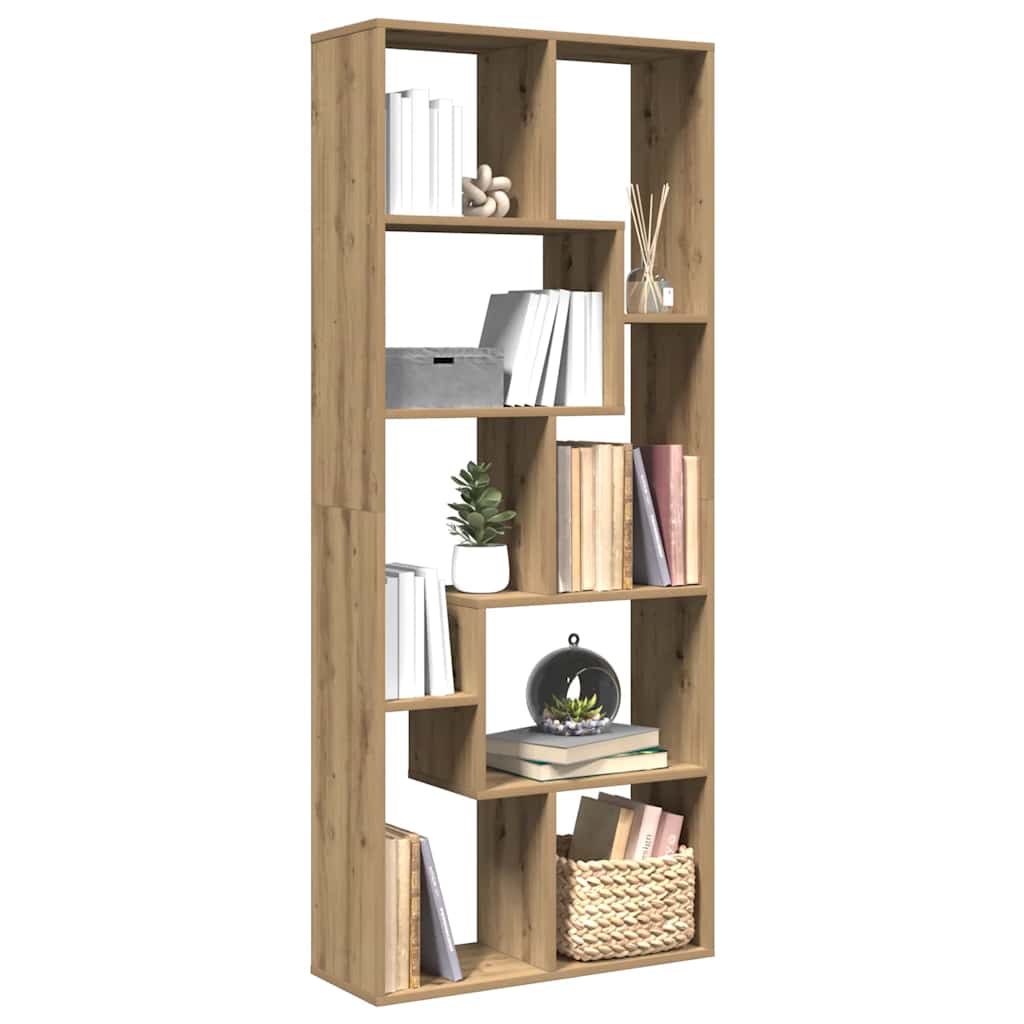 Room Divider Bookcase Artisan Oak 67x25x161.5cm Engineered Wood